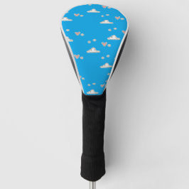Herz und Wolken auf blau Golf Headcover