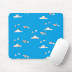 Herz und Wolken auf blau Mousepad