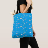 Herz und Wolken auf blau Tasche (Von Nahem)