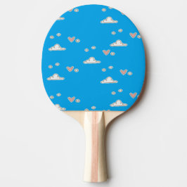 Herz und Wolken auf blau Tischtennis Schläger