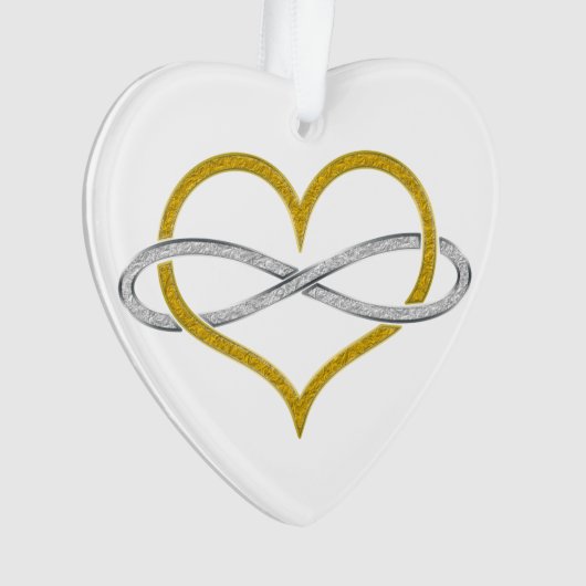 Herz-Unendlich-Gold-Silber Ornament (Vorderseite)