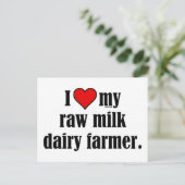 Herz-ungekochte Milch-Bauer Postkarte (Stehend Vorderseite)