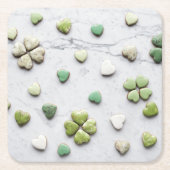 Herz-Untersetzer Rechteckiger Pappuntersetzer (Vorderseite)