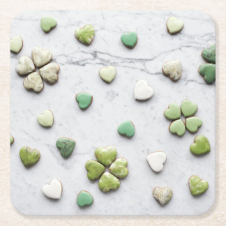 Herz-Untersetzer Rechteckiger Pappuntersetzer