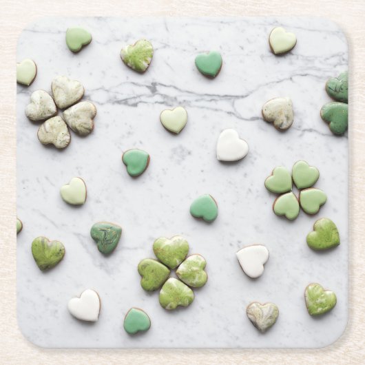 Herz-Untersetzer Rechteckiger Pappuntersetzer (Vorderseite)