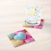 Herz-Untersetzer Rechteckiger Pappuntersetzer (Vor Ort)