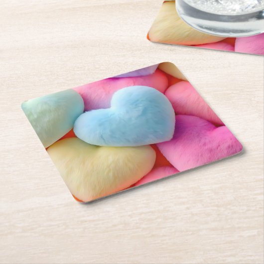 Herz-Untersetzer Rechteckiger Pappuntersetzer (angewinkelt)