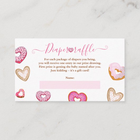 Herz Valentine Donuts Windeln Tombola Babydusche Begleitkarte (Vorderseite)