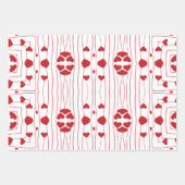 Herz-Valentine-Wrapping Paper - Set von 3 Geschenkpapier Set (Vorderseite)