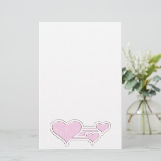 Herz-Valentinsgruß stationär Briefpapier (Stehend Vorderseite)