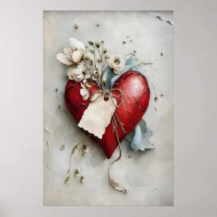 Herz Valentinstag Druck, Frühling Wandkunst Poster