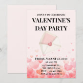 Herz Valentinstag Einladung (Vorne/Hinten)