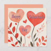 Herz Valentinstag-Karte Feiertagskarte (Vorne/Hinten)