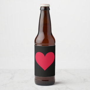 Herz Valentinstag Liebe Herz  Bierflaschenetikett