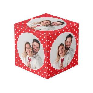 Herz Valentinstag Modernes Liebesmuster Foto Würfel