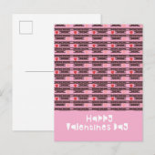 Herz Valentinstag Muster Postkarte (Vorne/Hinten)