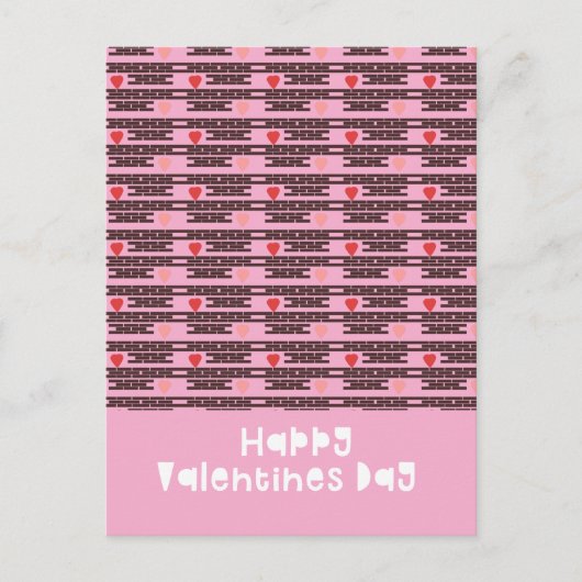 Herz Valentinstag Muster Postkarte (Vorderseite)