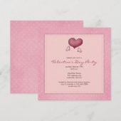 Herz: Valentinstag-Party Einladung (Vorne/Hinten)