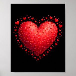 Herz Valentinstag Womens Girls Boys Kids Liebe C Poster