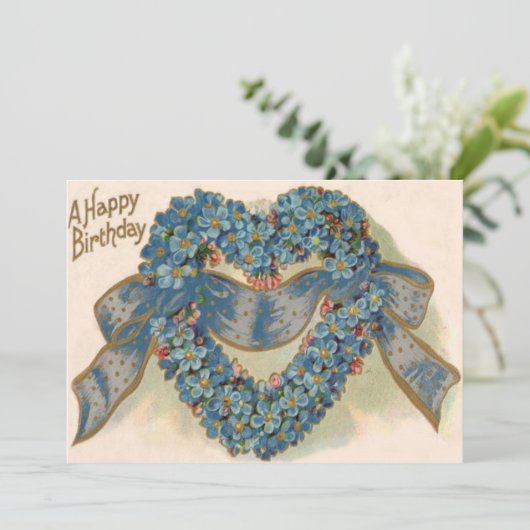 Herz vergessen Sie mich nicht floral. (Stehend Vorderseite)