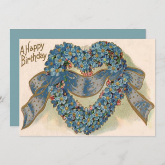 Herz vergessen Sie mich nicht floral. (Vorne/Hinten)