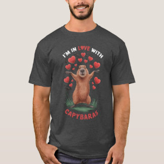 Herz verliebt in Capybara lustig T-Shirt