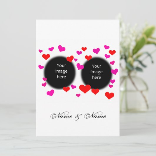 Herz-Verlobung Einladung (Stehend Vorderseite)