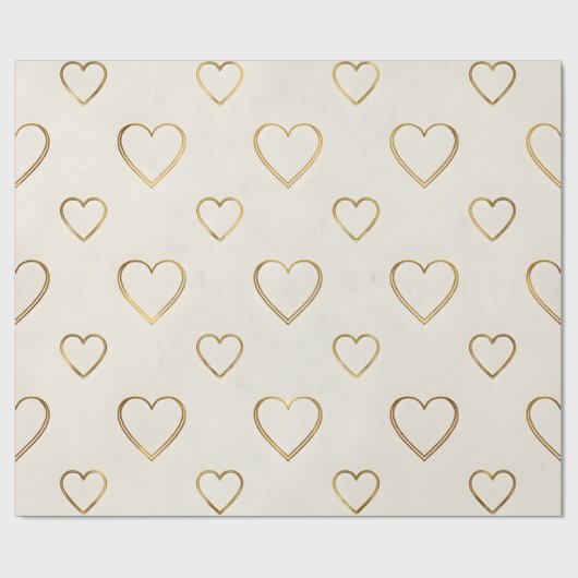 Herz-Verpackungspapier in Goldfarbe Geschenkpapier (Flach)