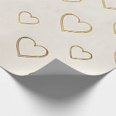 Herz-Verpackungspapier in Goldfarbe Geschenkpapier (Ecke)