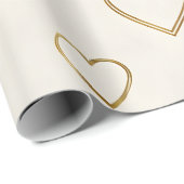 Herz-Verpackungspapier in Goldfarbe Geschenkpapier (Rolleneckpunkt)