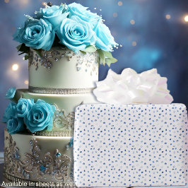 Herz - Verschiedene Blues auf Weiß - Rollen Geschenkpapier