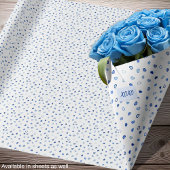 Herz - Verschiedene Blues auf Weiß - Rollen Geschenkpapier