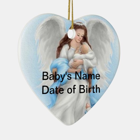 Herz-Verzierung des Baby-Engels-(Junge) Keramikornament (Rechts)