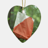 Herz-Verzierung - orienteering Flagge Keramik Ornament (Links)