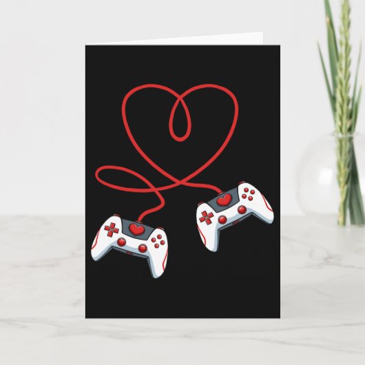 Herz Videospiel-Controller Valentinstag Cool Ga Karte (Vorderseite)
