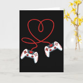Herz Videospiel-Controller Valentinstag Cool Ga Karte (Gelbe Blume)