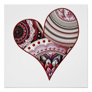 Herz Vintage Mandalas Poster