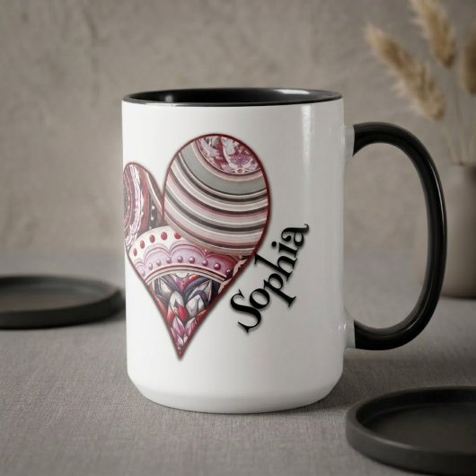 Herz Vintage Mandalas Tasse