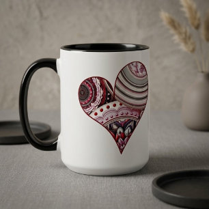 Herz Vintage Mandalas Tasse