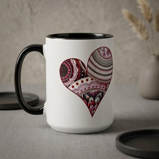 Herz Vintage Mandalas Tasse
