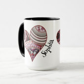 Herz Vintage Mandalas Tasse (Vorderseite Links)