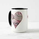 Herz Vintage Mandalas Tasse (Vorderseite Links)