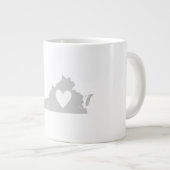 Herz Virginia Staat Silhouette Jumbo-Tasse (Vorderseite Rechts)
