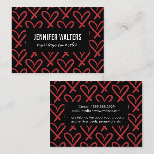 Herz Visitenkarte (Vorne/Hinten)