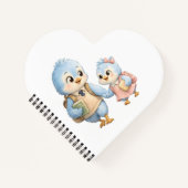 Herz Vogel Bruder Schwester Notizbuch (Vorderseite)