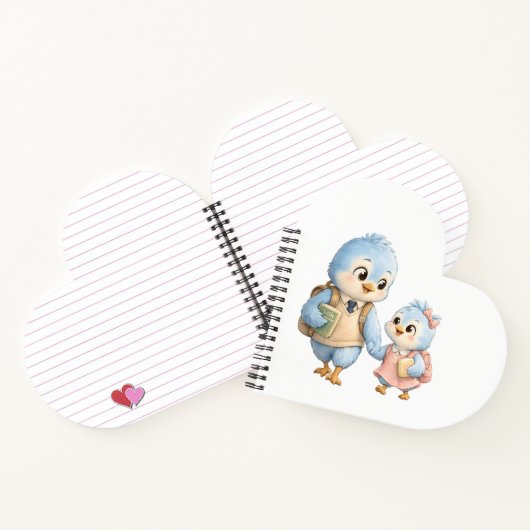 Herz Vogel Bruder Schwester Notizbuch (Innenseite)