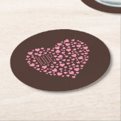 Herz voll Herz Liebe Rosa ID733 Runder Pappuntersetzer (Angewinkelt)