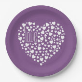 Herz voll Herz Liebe Weiß ID733 Pappteller (Vorderseite)