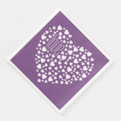 Herz voll Herz Liebe Weiß ID733 Serviette (Ecke)