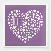 Herz voll Herz Liebe Weiß ID733 Serviette (Vorderseite)